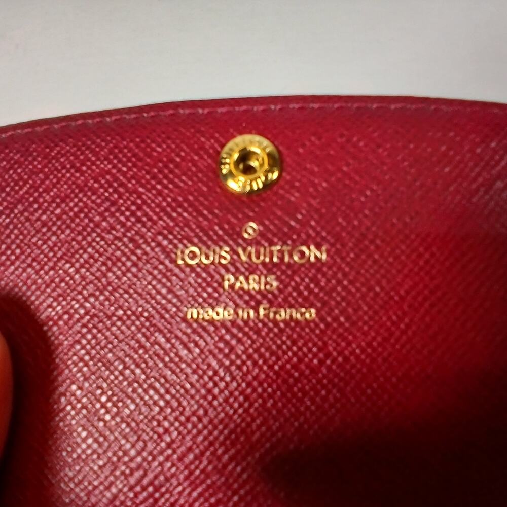 Authentic Louis Vuitton Emilie Logo Canvas Pink Leather Wallet & Gold Chain COA - Picture 2 of 14